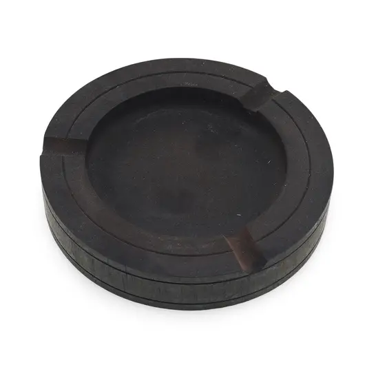 Scrumiera vintage din lemn sculptat manual, model plat cu margini late, 11cm, imagine 2