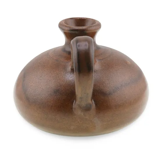 Vas ceramic vintage, model maro cu maner lateral, 10cm, imagine 3