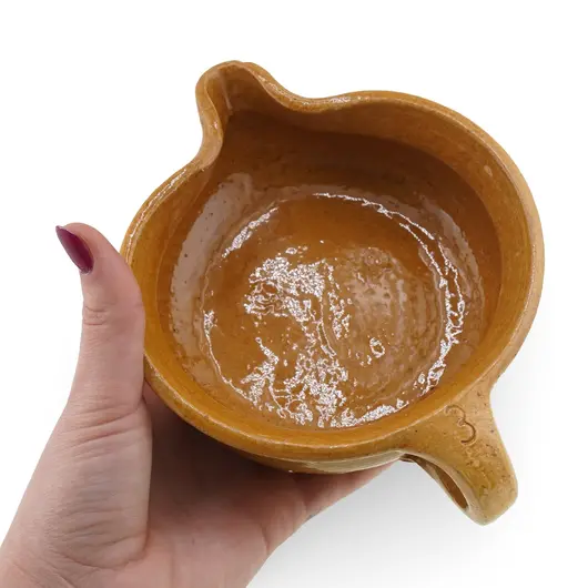 Vas ceramic vintage, model maro glazurat, 16cm, imagine 5