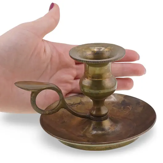 Sfesnic cu maner din alama vintage, model auriu clasic, 12,5cm, imagine 5