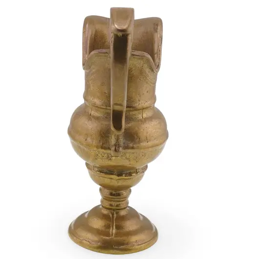 Cana decorativa din bronz vintage, model auriu cu maner lucrat, 14,5cm, imagine 3