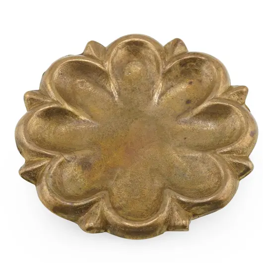 Farfurie decorativa din bronz vintage, model in forma de floare, 9cm