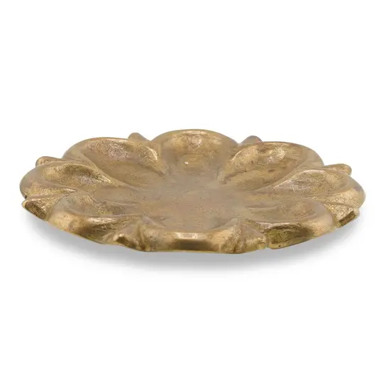 Farfurie decorativa din bronz vintage, model in forma de floare, 9cm, imagine 3
