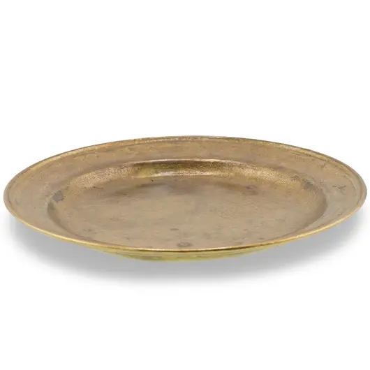 Farfurie mica din alama vintage, model rotund simplu, 11cm, imagine 3