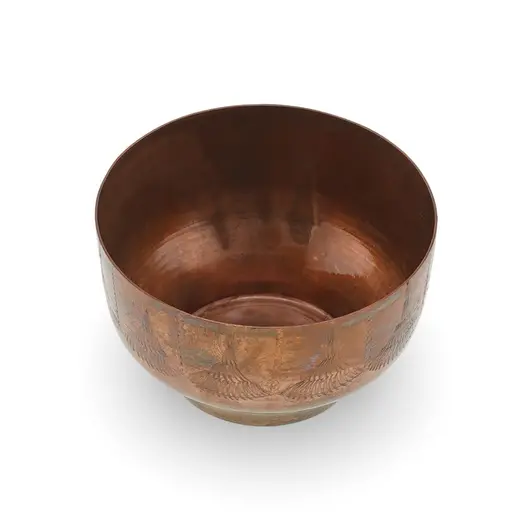 Bol din cupru vintage, model cu decor gravat, 5,5cm, imagine 3