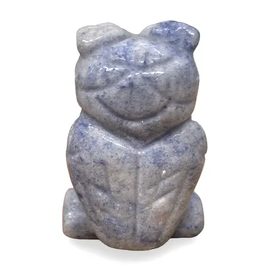 Bufnita Cuart albastru figurina gravata 47mm, imagine 2