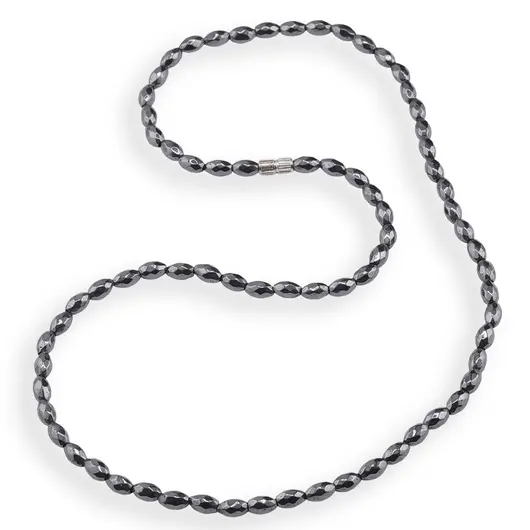 Colier Hematit oval fatetat, 6mm