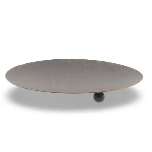 Platou decorativ din metal, model minimalist pe picior, 15cm, imagine 2
