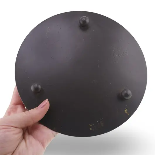 Platou decorativ din metal, model minimalist pe picior, 15cm, imagine 3