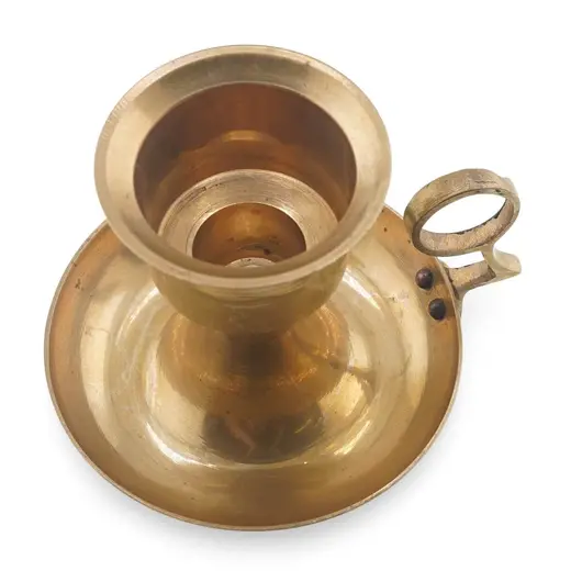 Sfesnic vintage din alama cu maner tip inel, 8,5cm, imagine 2