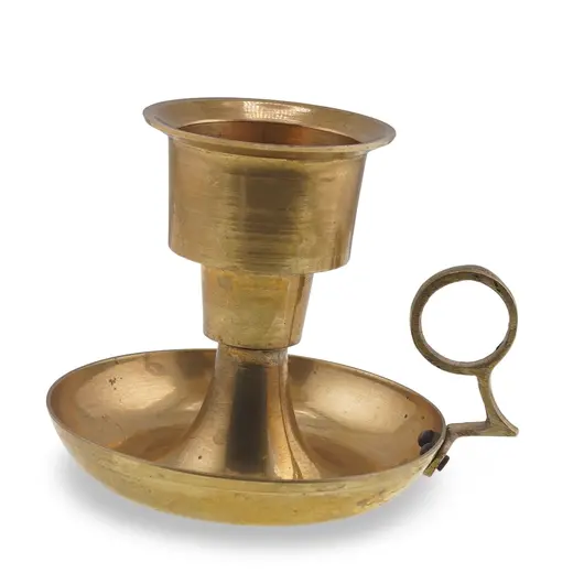 Sfesnic vintage din alama cu maner tip inel, 8,5cm