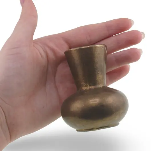 Vas vintage din alama cu gat evazat, 7cm, imagine 3