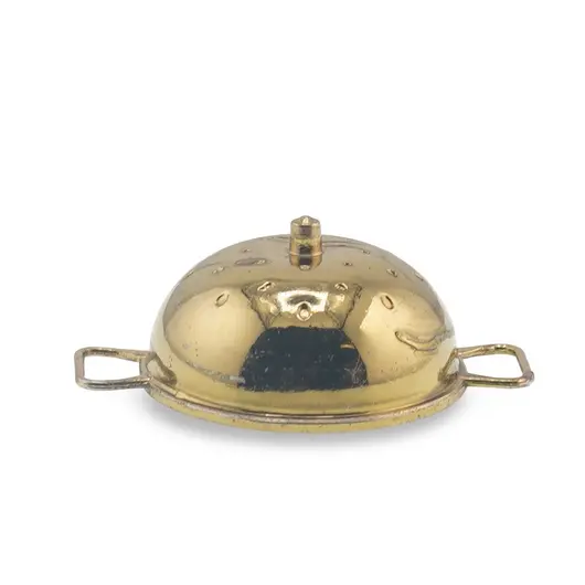 Capac vintage mic din alama, model cu manere laterale, 6cm