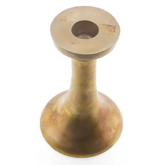 Sfesnic vintage din alama, model conic clasic, 16cm, imagine 2