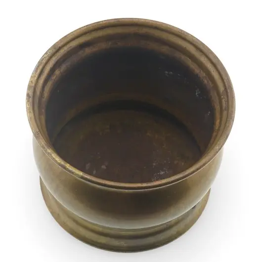 Vas vintage din alama, forma bombata clasica, 11cm, imagine 2