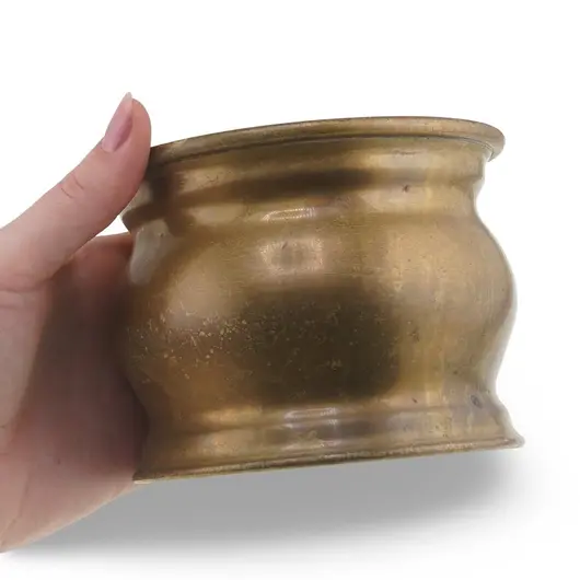 Vas vintage din alama, forma bombata clasica, 11cm, imagine 3