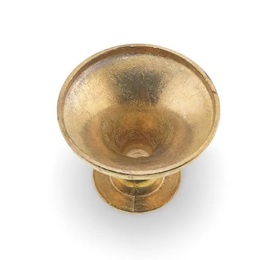 Pocal vintage din alama, cupa adanca pe picior, 6cm, imagine 2