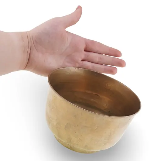 Bol vintage din alama, design simplu clasic, 13cm, imagine 3