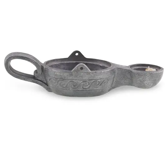 Lampa cu ulei vintage din metal, model oriental cu fitil, 17cm, imagine 2