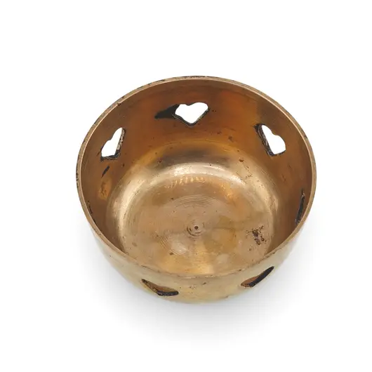 Suport vintage din alama cu decupaje in forma de inima, 5cm, imagine 2