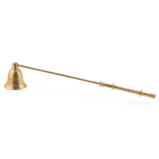 Stingator vintage din alama pentru lumanari, model clopot, 29cm