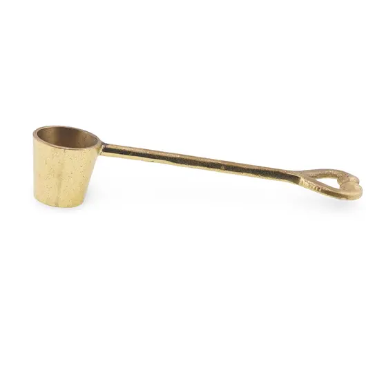 Lingura vintage din alama pentru topit ceara, maner cu inimioara, 14,5cm