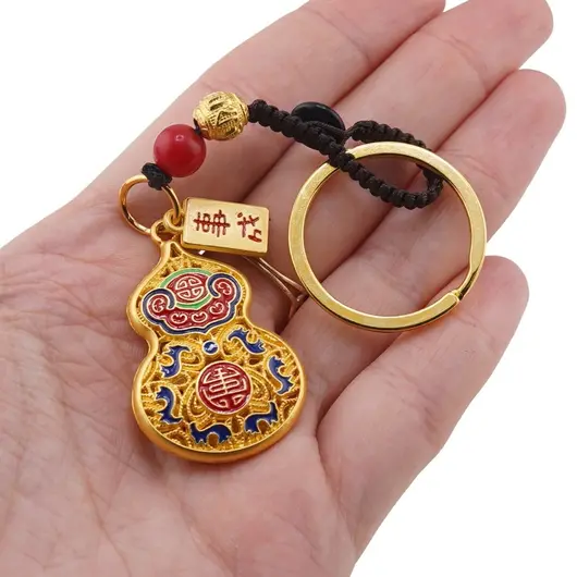 Amuleta breloc feng shui cu Wu lou si mantre norocoase, imagine 3