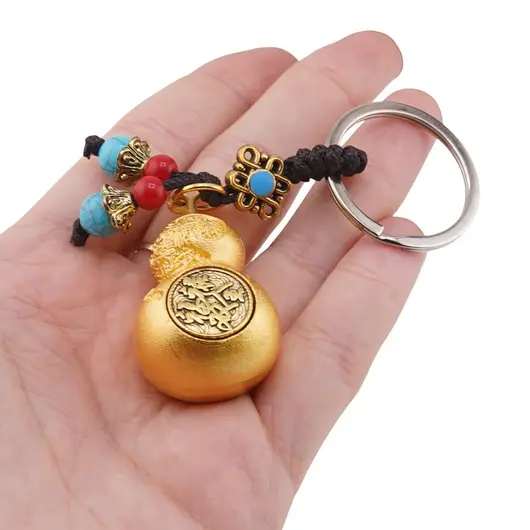 Amuleta breloc feng shui cu Wu lou si Turcoaz, imagine 3