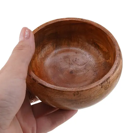 Bol din lemn natural pentru cristale, 10cm, imagine 4