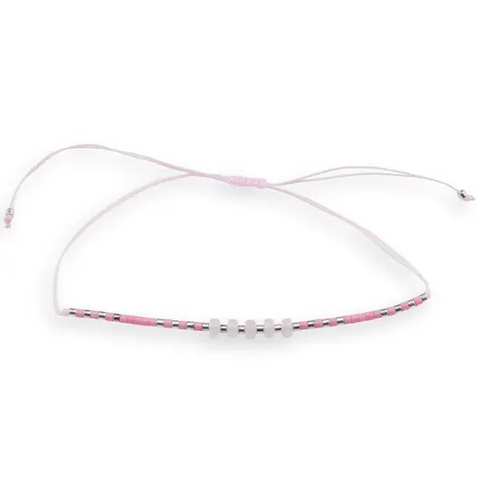 Bratara snur roz, Cuart roz discuri 5mm