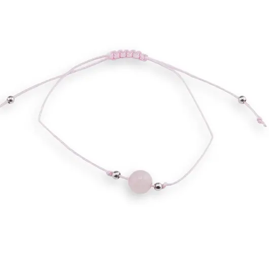 Bratara snur roz, Cuart roz sfera 8mm