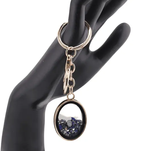 Breloc auriu cu spartura de Lapis Lazuli, 11cm, imagine 2