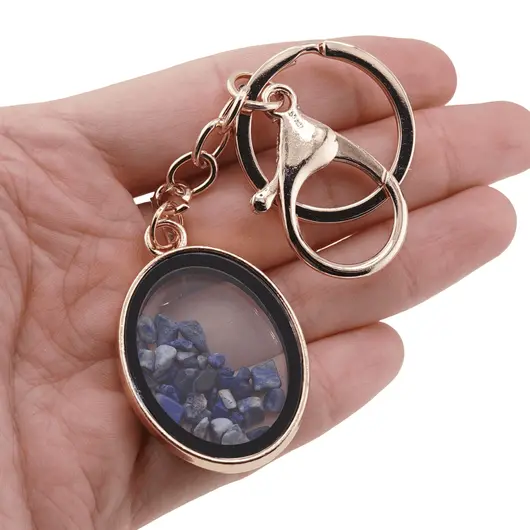 Breloc auriu cu spartura de Lapis Lazuli, 11cm, imagine 3