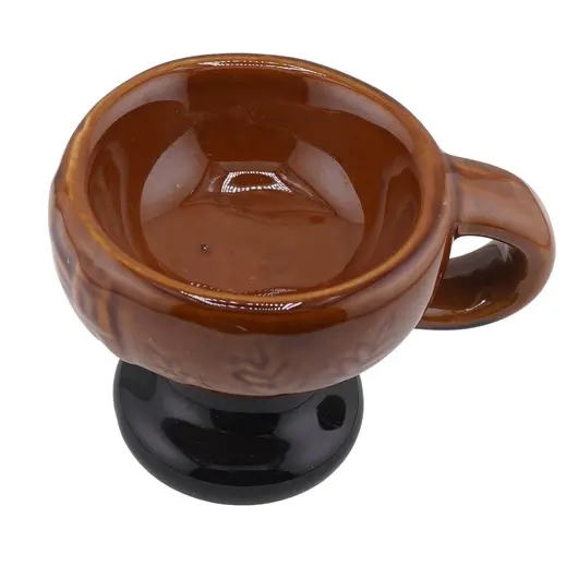 Catuie din ceramica maro model spic, 10cm, imagine 2