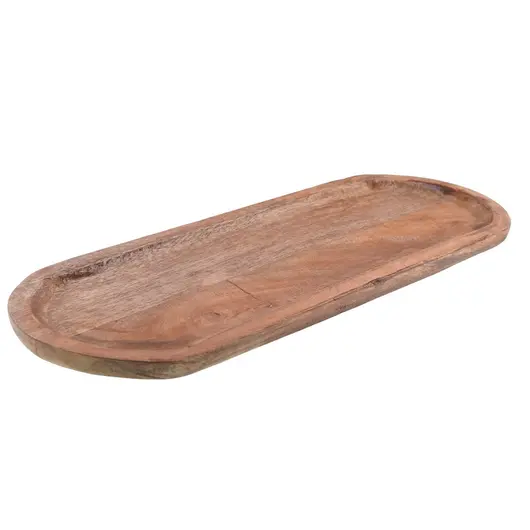 Platou din lemn natural pentru cristale, 35cm, imagine 2