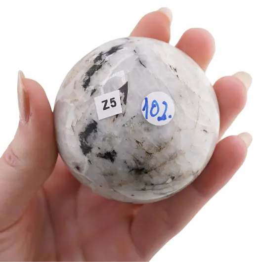 Piatra lunii cu Turmalina, sfera naturala unicat, Z5, imagine 2
