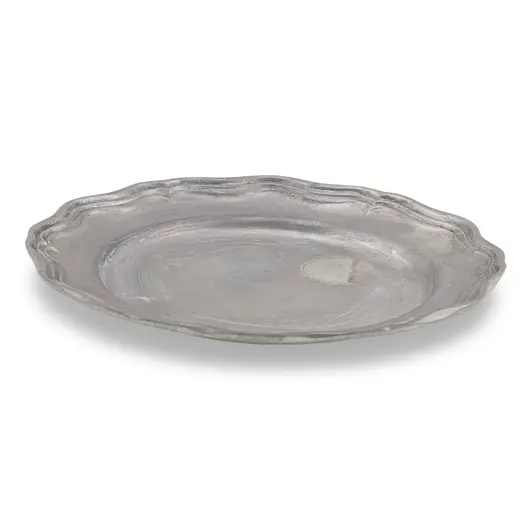 Tava vintage ovala din metal cu margine ondulata, 10cm, imagine 2