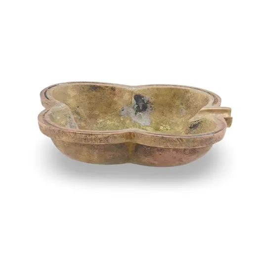 Scrumiera vintage din alama in forma de trifoi, 7cm, imagine 2