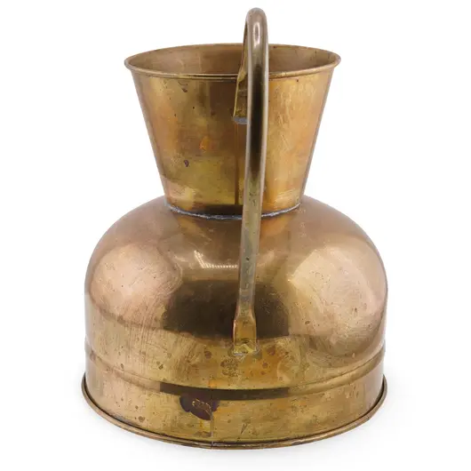 Ulcior vintage din alama cu gat evazat si maner curbat, 21cm, imagine 2