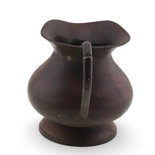 Ulcior vintage din metal patinat cu baza inaltata, 10cm, imagine 2