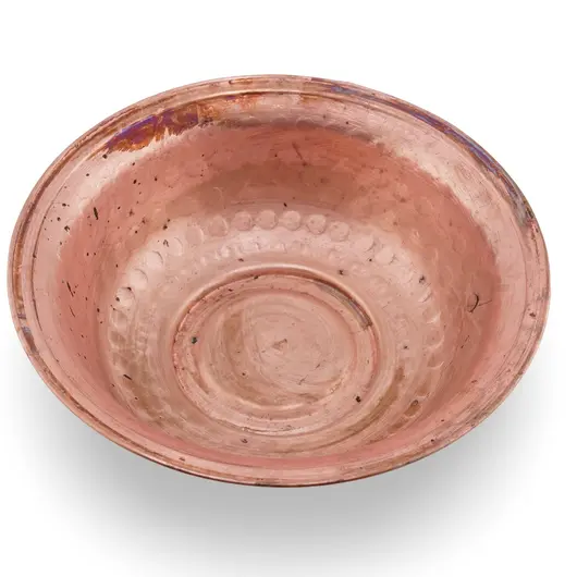 Bol vintage mare din cupru ciocanit manual, 18cm, imagine 2