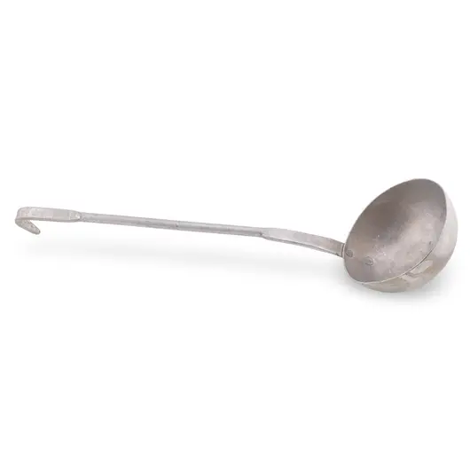 Polonic rotund vintage din aluminiu cu maner lung, 32cm