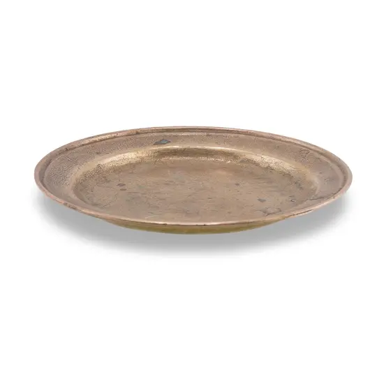 Tava vintage rotunda din alama patinata, 11cm, imagine 2