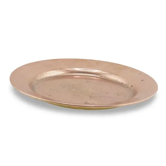 Tava vintage rotunda din cupru cu aspect uzat, 11cm, imagine 2