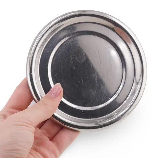 Tava vintage rotunda din inox lucios, 11cm, imagine 3