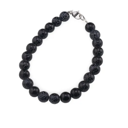 Bratara Agat negru spider sfere 8mm