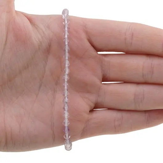 Bratara Ametist lavanda romb fatetat 4mm si argint 925, imagine 3