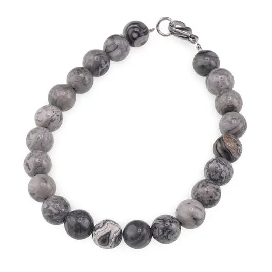 Bratara Jasp earth sfere 8mm