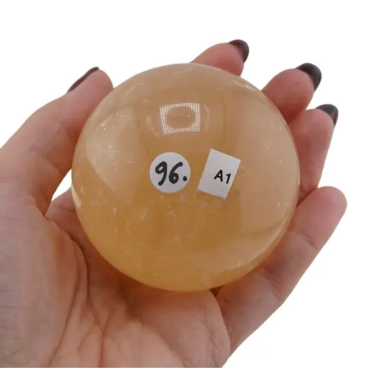 Calcit galben, sfera naturala unicat, A1, imagine 2