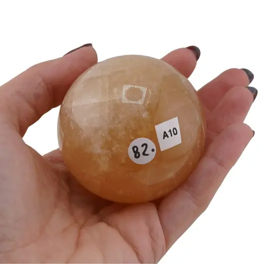 Calcit galben, sfera naturala unicat, A10, imagine 2
